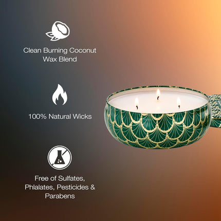 Voluspa Noble Fir Garland, 3 Wick Tin Candle, 12oz, 40 Hour Burn Time, Coconut Wax Candle for The Home, Poured in The USA