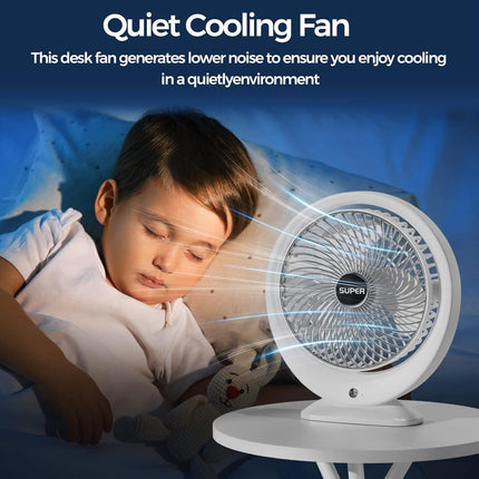 2Packs Desk Fans, 6Inch Portable Battery Operated Fan, Table Fans Up To 7.5 Hours 3 Speed 120° Head Rotation Small Personal Desk