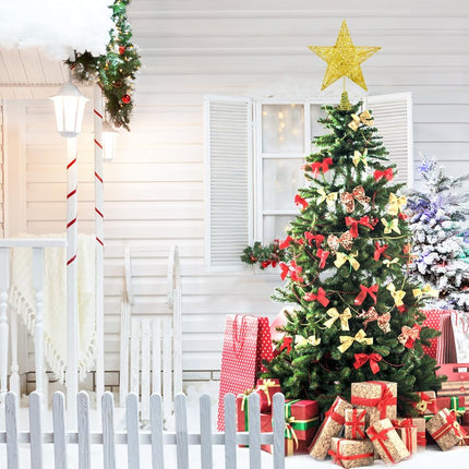 Christmas Tree Topper Star, 11.8 Inch Gold Star Tree Topper, Glittered Tree-Top Star for Christmas Tree Decoration, Holiday Ornament, Indoor Party and Home Decoration
