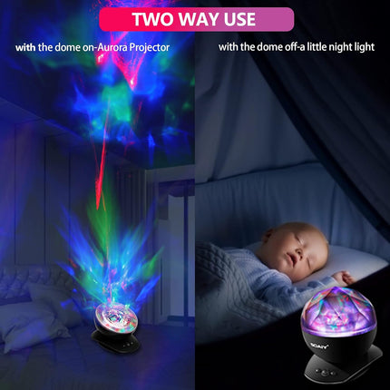Star Projector SOAIY Galaxy Projector for Bedroom, Christmas Projector 8 Mode Lighting Shows, White Noise Aurora Projector with Timer and Speaker, Night Light Projector for Kids/Teenger/Adults/Ceiling