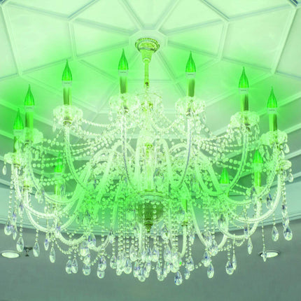 OMK 6 Pack Green LED Christmas Flame Effect Light Bulb Decorations E12 Base Candelabra Light Bulbs, Warm White Led Bulbs, Non-Dimmable Candle Light Bulbs for Party Holiday Decor s