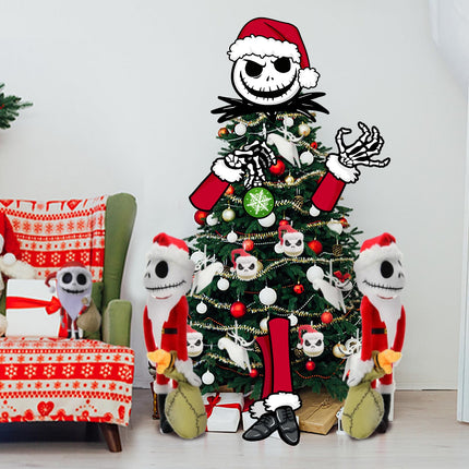 Jack Skellington Christmas Tree Topper Head Arms and Legs, Xmas Spooky Skull Decorative Tree Ornaments Decor, Funny Holiday Indoor Home Decorations Gothic Themed Party Supplies