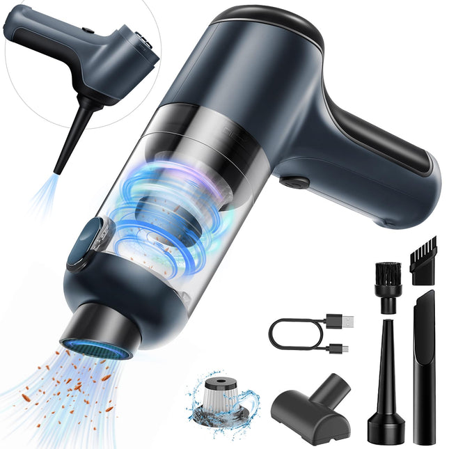 Mini Handheld Vacuum Cordless, Car Vacuum Cleaner Portable Rechargeable 3 In 1 Dust Buster & Air Blower & Pump, High Power Small Car Vacuum Cordless For Home, Office And Car