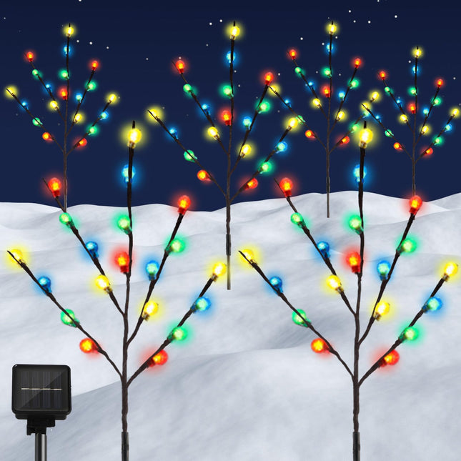 Saillong Set of 6 Solar Christmas Pathway Lights Christmas Decorations Outdoor 120 LED Waterproof Decorative Lights 8 Modes Multicolor Outside Decor for Xmas Party Yard Front Porch Door(Colorful)