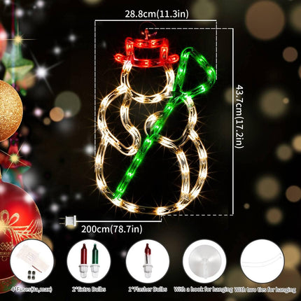 Christmas Window Silhouette Light Decorations Lighted Snowman Christmas Window Light for Christmas,Party,Home,Patio Lawn,Garden