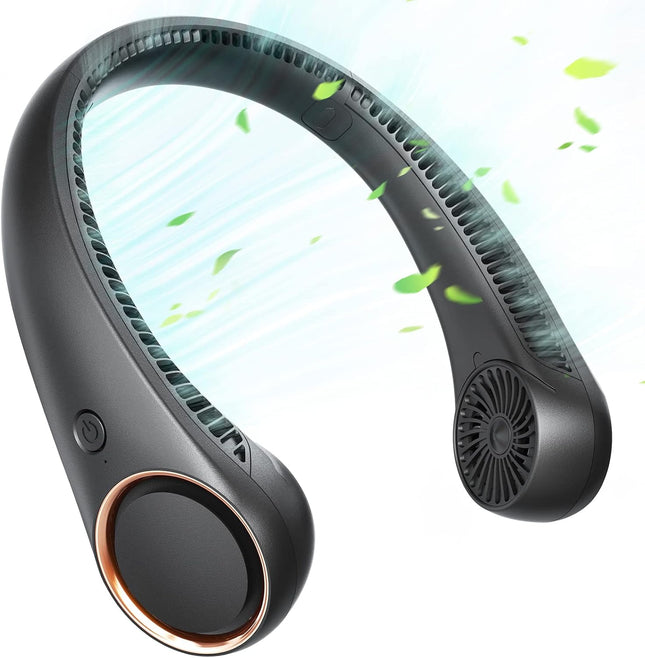 Neck Fan, Neck Fans For Men 4000Mah Personal Bladeless Fan Portable Rechargeable, 3 Speeds, 360° Surrounding Airflow, Faster Cool