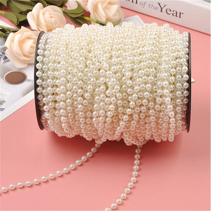 82Feet/25Meter Length Christmas Bead Garland Faux Pearl Beads Chain Christmas Tree Garland Chain Decorations for Xmas Tree Holiday Wedding DIY Decoration Supplies (Ivory)