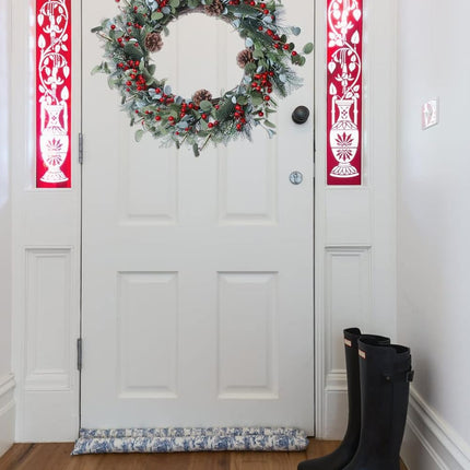Christmas Wreath-20In Christmas Wreaths for Front Door Winter Wreath with Pine Needles Pine Cones and Red Berries for Winter and Christmas Decor