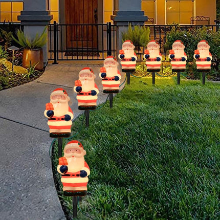 GOOTHY 2 Sets Snowman Christmas Pathway Stakes Lights, 7Ft C7 Outdoor String Lights with 8 Snowman Driveway Marker Lights, Connectable Christmas Decorations Pathway Lights for Yard Garden Walkway