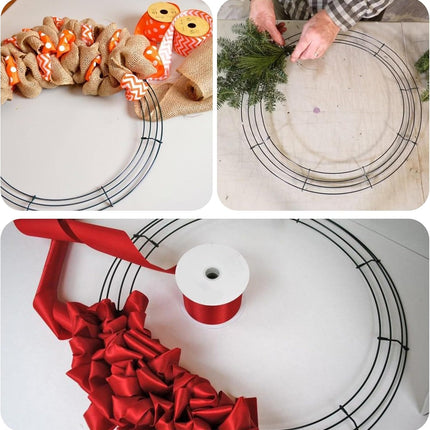 12 Pack 14 Inch Metal Wreath Frame Wire Wreath Form for Crafts Christmas Decoration