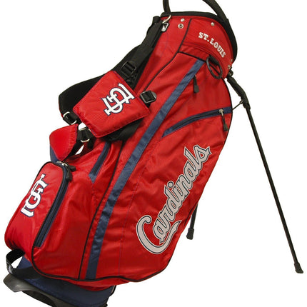 Team Golf MLB St Louis Cardinals Fairway Golf Stand Bag, Lightweight, 14-way Top, Spring Action Stand, Insulated Cooler Pocket, Padded Strap, Umbrella Holder & Removable Rain Hood