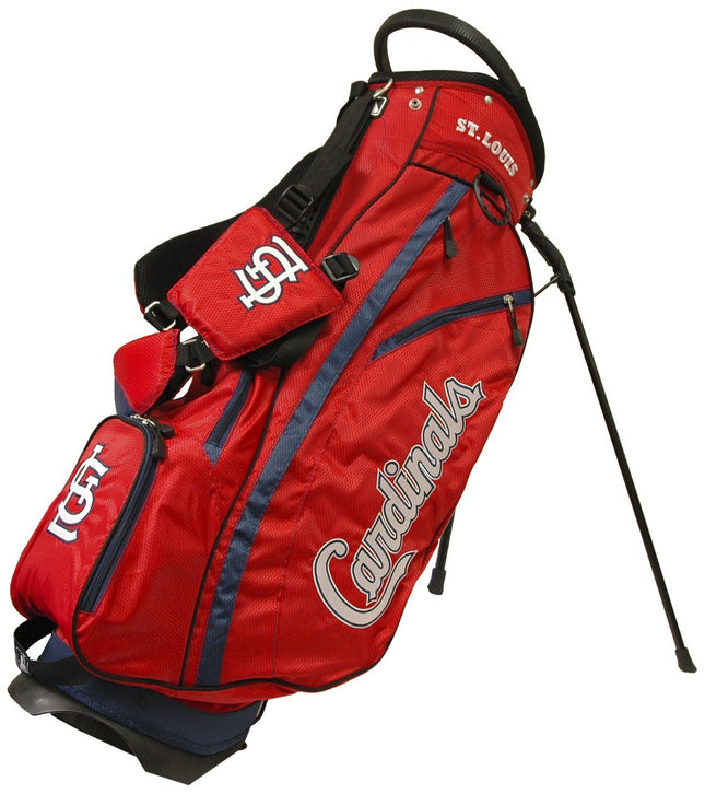 Team Golf MLB St Louis Cardinals Fairway Golf Stand Bag, Lightweight, 14-way Top, Spring Action Stand, Insulated Cooler Pocket, Padded Strap, Umbrella Holder & Removable Rain Hood