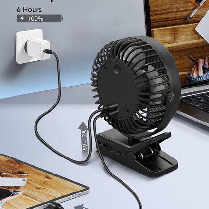 Portable Clip On Fan, Cordless Small Fan, Rechargeable Personal Fan, 10000Mah Battery Operated Desk Fan, Small Table Fan