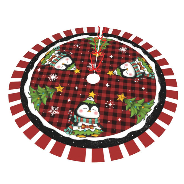 Christmas Penguin Christmas Tree Skirt Holiday Party Supplies Decorations Halloween Xmas Tree Mat Farmhouse Decorations 36"