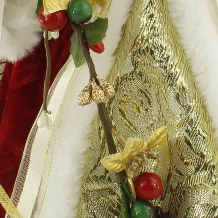 Windy Hill Collection 14" Inch Standing Red Floral Angel Christmas Tree Topper or Table Top 416570