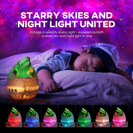 Mooyran Dinosaur Egg Galaxy Star Projector Space Projector Night Light for Bedroom, Starry Nebula Projector Room Ceiling Decor with Timer & Remote, for Kids, Adults on Christmas, Party (Green)
