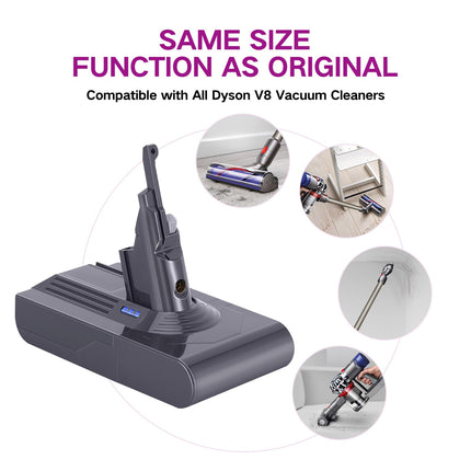 6000Mah V8 Battery 21.6V Compatible With V8 Animal V8 Absolute V8 Fluffy V8 Motorhead V8 Carbon Fiber Cord Handheld Vacuum