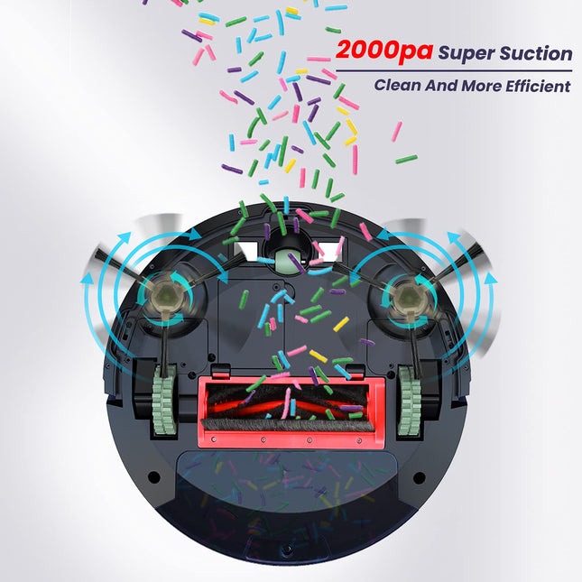 Okp K7 Robot Vacuum Cleaner, Strong Suction, 120Mins Runtime Robotic Vacuums, 4 Cleaning Modes, Works With Alexaappwifi, Automatic Vacuum Cleaner Robot For Hard Wood Floors And Low Pile Carpets