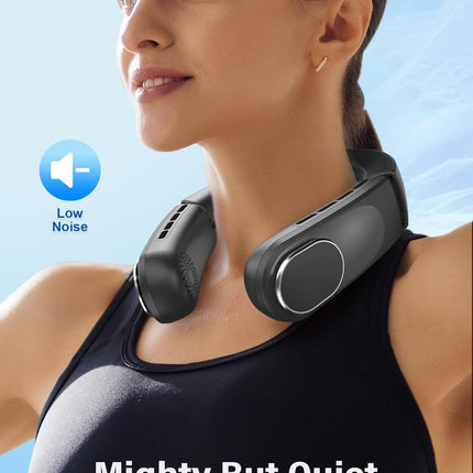 Chillgo Bladeless Neck Fan Personal Portable Fan Neck Air Conditioner Cooling Wearable Fan Rechargeable Max 12Hrs, 4 MotorsAirflo