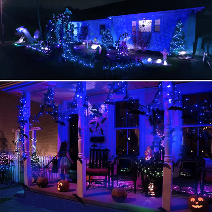 SANJICHA Blue Outdoor Solar String Lights, 2-Pack Each 72FT 200LED Super Bright Solar Lights Outdoor, Waterproof Copper Wire 8 Modes Solar Fairy Lights for Garden Patio Tree Party Wedding (Blue)