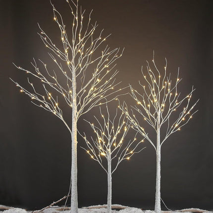LIGHTSHARE Lighted Tree 4FT 48 LED Lighted Birch Tree for Decoration Inside and Outside, Home Patio Wedding Festival Christmas Decor, Warm White