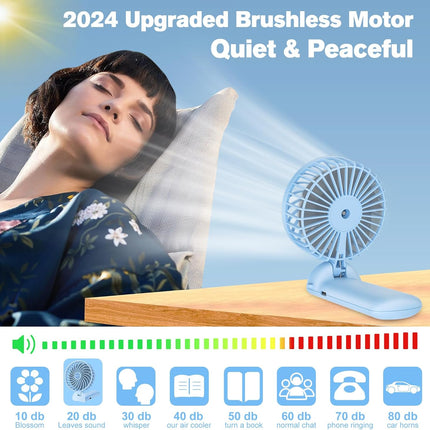 Mini Handheld Fan,2024 Upgraded Portable Hand Mini Fan,15H Working Time,Quiet,Lightweight,4 Speed,Hand Fans For Women With 180°