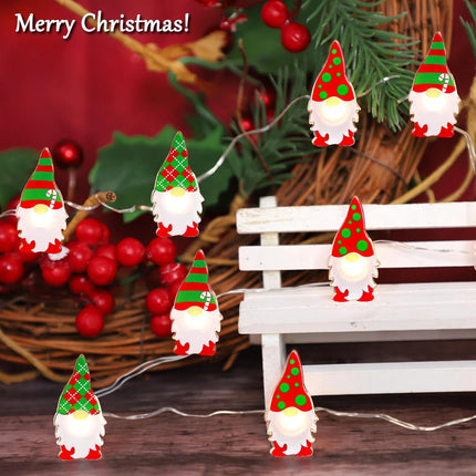 Christmas Decorations Gnomes String Lights Battery Operated with Remote USB Plug-in Powered Indoor Fairy Warm White Light Xmas Theme for Holiday Home Party Birthday Table Tray Christmas Tree