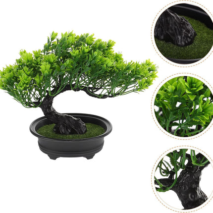 Artificial Bonsai Tree Artificial Flower Pine Tree Plant Christmas Party Decoration Bonsai Home Décor Fake Plants for Wall Farmhouse Room Décor 12.59x9.44 Green Fake Bonsai Fake Tree