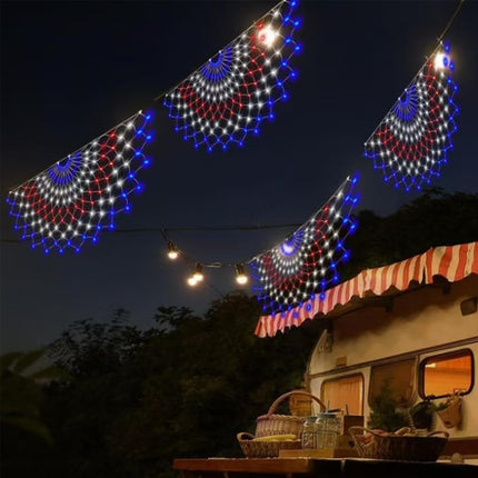 DDMY American Flag Lights 4th of July Lights with 243 Super Bright LEDs Waterproof Patriotic Lights Flag Net Light of The United States for Memorial Day/4th of July Independence Day/Yard/Garden Decor