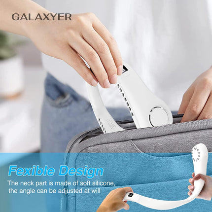 Neck Fan With Screen Display And 5 Speeds Levels, Usb Rechargeable Bladeless Cooling Fan, Quiet Neck Cooler Personal Hanging