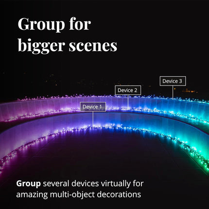 Twinkly Cluster 19.7ft RGB, Dense Strip of 400 LED Lights, in- and Outdoor Smart Multicolor LED Lights, Compatible Alexa and Google Home, Gaming Lights, IP44, App Mapping, Green Wire