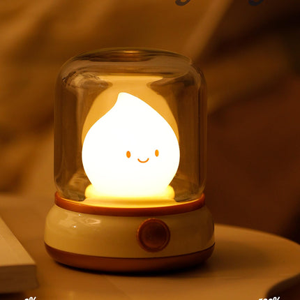 Ghost Campfire Night Light for Adult, Cute Flameless Kerosene Lamp, Rechargeable Portables Camping Light, Halloween Christmas Decor for Desktop, Bedroom, Sink Counter Lighting