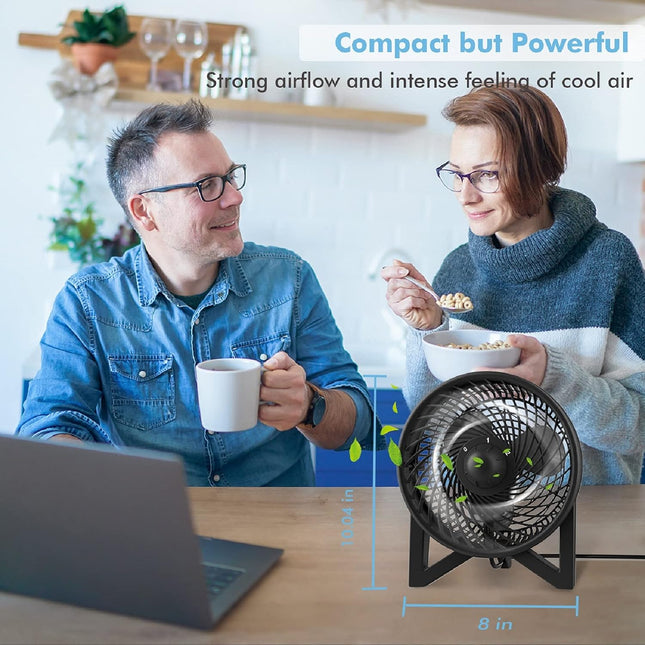 Dr. Prepare Quiet Desk Fan, 8 Inch Powerful Table Fan, Small Bedside Fan With 2 Speeds, Portable Personal Cooling Fan For Bedroom