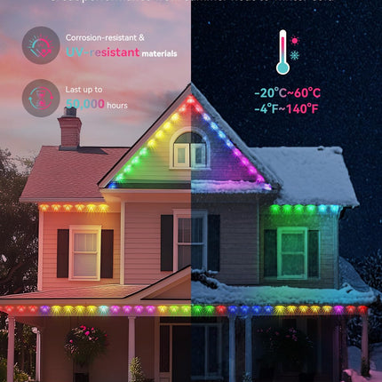 Permanent Outdoor Lights, Smart RGB Northern Lights Outdoor Lights, 400ft with 288 LED Eaves Lights IP67 Waterproof for Christmas, Year, Party, Halloween, Smart APP & Voice Control