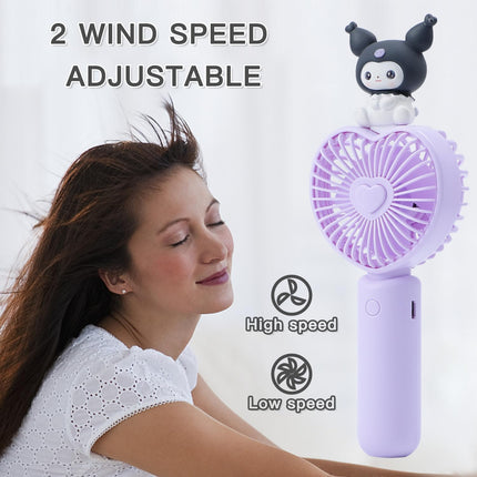 GAhora Cartoon Kitty Fan Kitty Hand Held Fan Portable Usb Rechargeable Mini Pocket Fan Two Speed Ranges Suitable For Kids