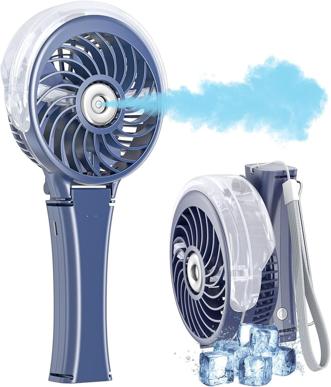 Handfan Upgraded Portable Misting Fan, 34Ml Handheld Personal Mister Fan Rechargeable, Battery Operated Spray Water Mist Fan