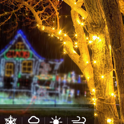 4 Pack Each 32.8ft 120 LED Battery Operated Christmas Tree Lights String Indoor Outdoor with Timer 8 Modes Dark Green Wire Light Xmas Patio Bedroom Garden Decorations (Warm White)