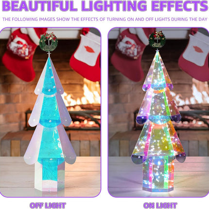 Dolita Small Magic Led Lighted Christmas Tree,Twinkling Prismatic Christmas Decor Lights,8 Lighting Modes Perfect for Indoor and Outdoor Year Christmas Decorations