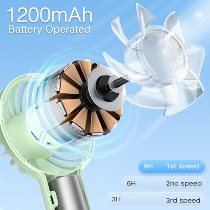 Mini Fan, Mini Handheld Fan, Small Cute Design Portable Fan With 3 Powerful Wind Speed, Battery Operated, Usb Rechargeable, 9 Hou