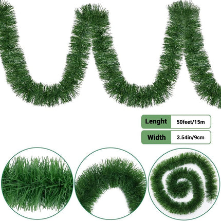 50 Foot Non-Lit Green Holiday Soft Garland