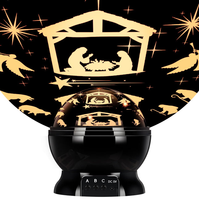 Christmas Nativity Projector Lights Indoor Christian Projection Light LED Nativity Scene Decorative Outdoor Lighting Projectors for Xmas Party Holiday Garden Landscape Decor