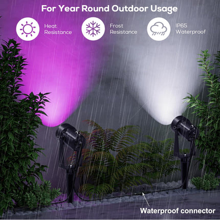 SUNTHIN Outdoor Landscape Lighting with Remote, RGBW Color Changing Spot Uplights,6 Pack