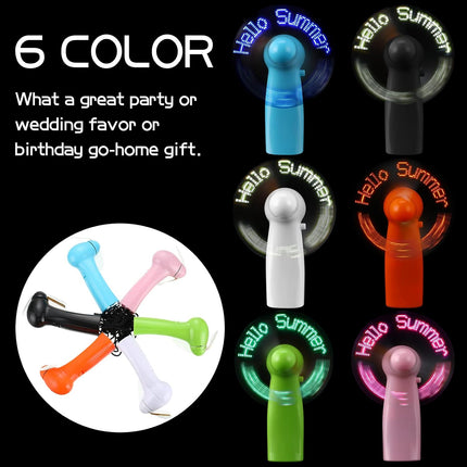 24 Pcs Portable Handheld Fan Mini Battery Powerful Fan Hello Summer Led Fan Small Personal Fan Party Favor Summer For Travel