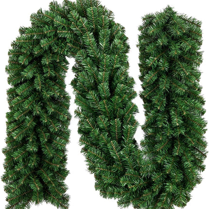 8.8FT Christmas Pine Garland,Deluxe Evergreen Holiday Garland for Indoor/Outdoor Décor, Xmas Decorations for Table, Mantel, Home & Office(300Heads)