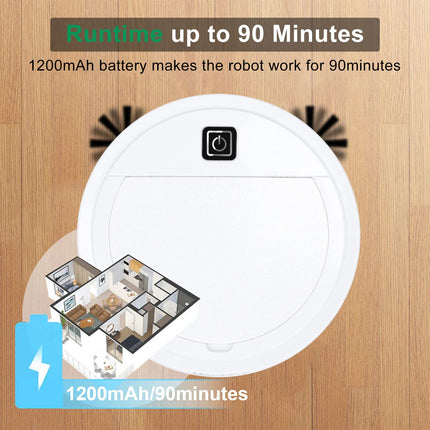 Robot Vacuum Cleaner d 2In1 Superthin Quiet Robotic Vacuum Mop Combo, 1500Pa Suction, Good Pet Hair, Hard Floor, Low Pile Carpet, Up 90Min Runtime,Ideal Multiple Room, White