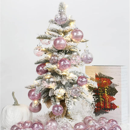 Christmas Ornaments Ball Christmas Tree Decorations Set Shatterproof Small Christmas Balls Ornaments with Hanging Loop for Holiday Party Wreath Xmas Tree Decor