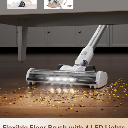 Fabuletta 23Ft Corded Stick Vacuum, 600W Power Stick Vacuum Corded With Telescopic Alloy Tube, 6 In 1 Ultra Light Corded Vacuum Cleaner Converts To A Hand Vacuum, Great For Pet Hair & Hard Floor