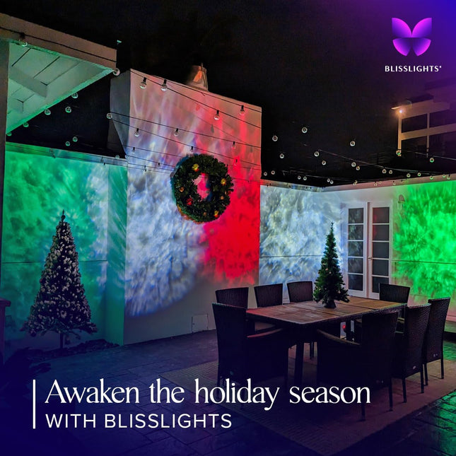 BlissLights Oblivia - IP65 Outdoor Nebula Cloud Projector, LED Landscape Lighting, Garden Path Light for Year-Round Exterior Decor, Christmas, or Events (RGB)