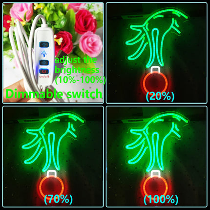 Christmas Neon Sign Dimmable Christmas Neon Lights Led Neon Signs Green Light Up Neon Sign for Bedroom Kids Room Living Room Xmas Party