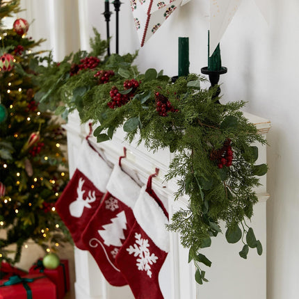 6.3FT Christmas 108 Branch Tips Artificial Cedar Garland, Anna's Whimsy Seasonal Artificial Pine Cypress Greenery Garland, Christmas Decorations Holiday Indoor Outdoor Christmas Decor Winter Garland